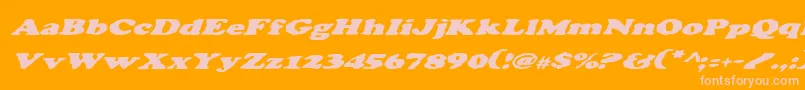 CharlemagneItalic Font – Pink Fonts on Orange Background