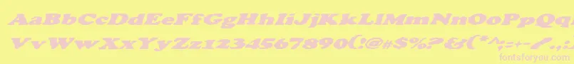 フォントCharlemagneItalic – ピンクのフォント、黄色の背景