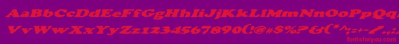 CharlemagneItalic Font – Red Fonts on Purple Background