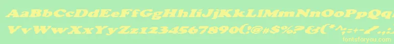 CharlemagneItalic Font – Yellow Fonts on Green Background