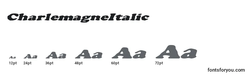 CharlemagneItalic Font Sizes