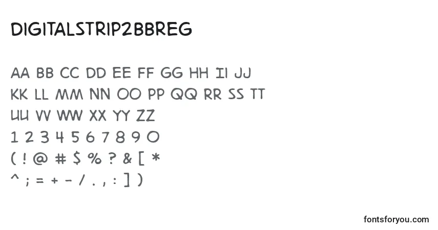 Schriftart Digitalstrip2bbReg – Alphabet, Zahlen, spezielle Symbole