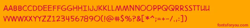 Digitalstrip2bbReg Font – Red Fonts on Orange Background