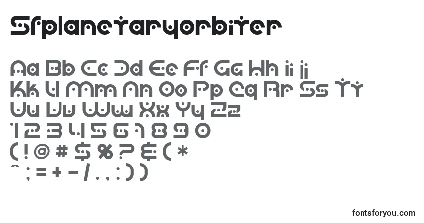 Шрифт Sfplanetaryorbiter – алфавит, цифры, специальные символы