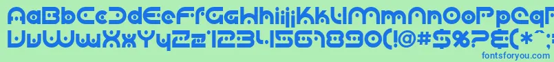 フォントSfplanetaryorbiter – 青い文字は緑の背景です。
