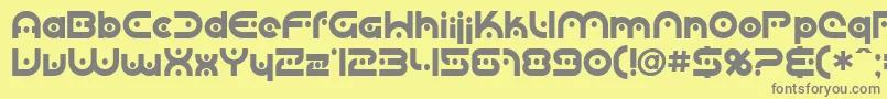 フォントSfplanetaryorbiter – 黄色の背景に灰色の文字