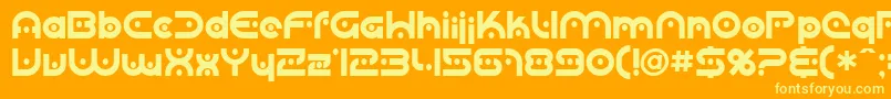 フォントSfplanetaryorbiter – オレンジの背景に黄色の文字