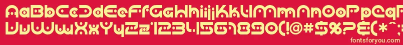 Sfplanetaryorbiter Font – Yellow Fonts on Red Background