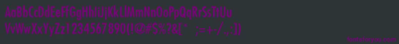 FuturaCondensedThin-Schriftart – Violette Schriften auf schwarzem Hintergrund