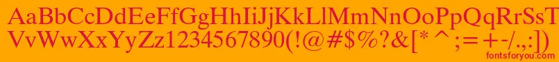 フォントThamesc – オレンジの背景に赤い文字