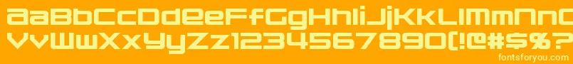 Nakadai-Schriftart – Gelbe Schriften auf orangefarbenem Hintergrund