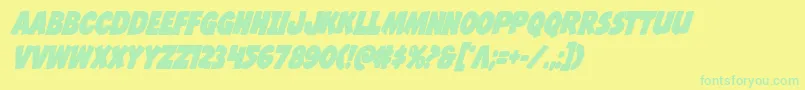Jcandlestickboldcond Font – Green Fonts on Yellow Background