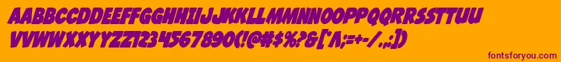 Jcandlestickboldcond Font – Purple Fonts on Orange Background