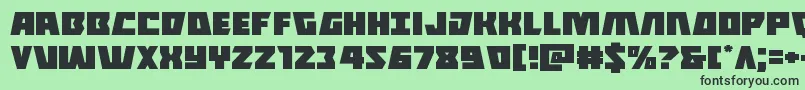 フォントHalfshellheroexpand – 緑の背景に黒い文字
