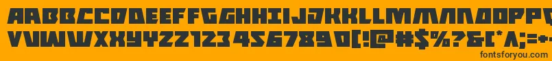 Halfshellheroexpand-Schriftart – Schwarze Schriften auf orangefarbenem Hintergrund