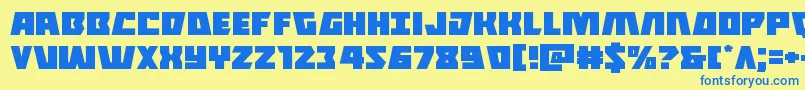 Halfshellheroexpand Font – Blue Fonts on Yellow Background