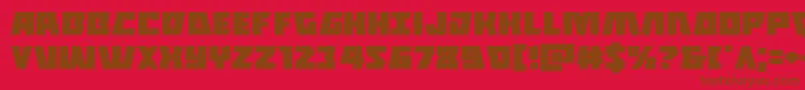 フォントHalfshellheroexpand – 赤い背景に茶色の文字