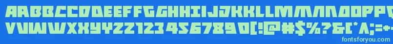 Halfshellheroexpand Font – Green Fonts on Blue Background