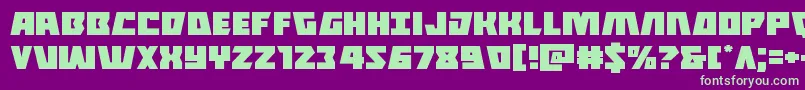 Halfshellheroexpand-Schriftart – Grüne Schriften auf violettem Hintergrund