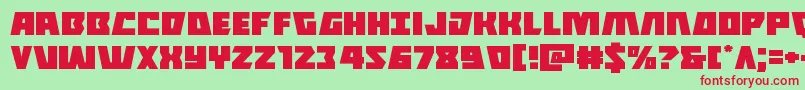 フォントHalfshellheroexpand – 赤い文字の緑の背景