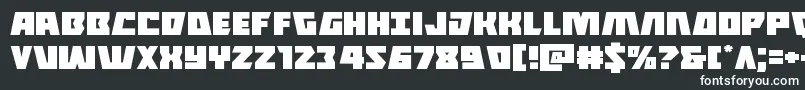フォントHalfshellheroexpand – 黒い背景に白い文字