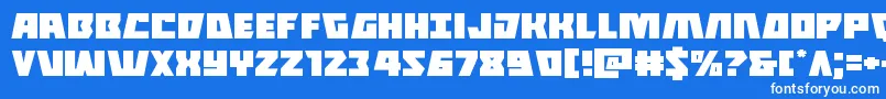 フォントHalfshellheroexpand – 青い背景に白い文字