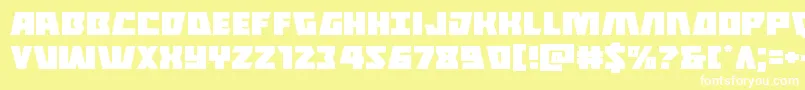 Halfshellheroexpand-fontti – valkoiset fontit keltaisella taustalla