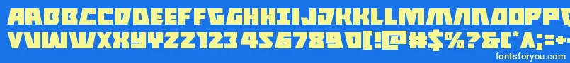 フォントHalfshellheroexpand – 黄色の文字、青い背景