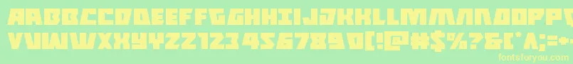 Halfshellheroexpand-fontti – keltaiset fontit vihreällä taustalla