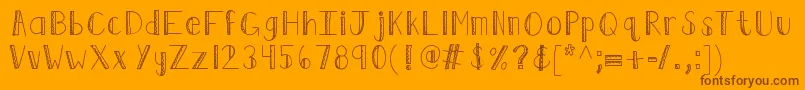Kbruffledfeathers Font – Brown Fonts on Orange Background
