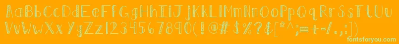 Kbruffledfeathers Font – Green Fonts on Orange Background