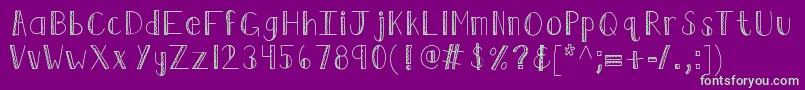 Kbruffledfeathers Font – Green Fonts on Purple Background