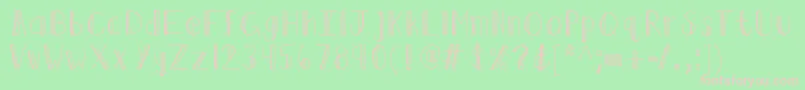 Kbruffledfeathers-fontti – vaaleanpunaiset fontit vihreällä taustalla