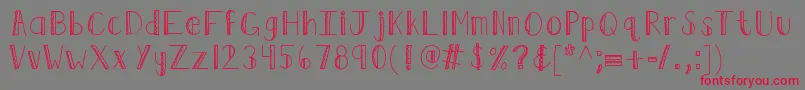 フォントKbruffledfeathers – 赤い文字の灰色の背景
