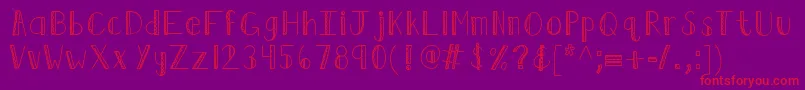 Kbruffledfeathers Font – Red Fonts on Purple Background