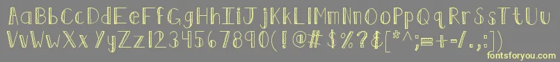 Kbruffledfeathers Font – Yellow Fonts on Gray Background