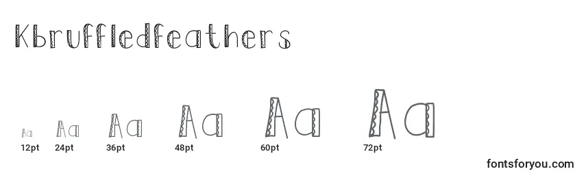 Размеры шрифта Kbruffledfeathers