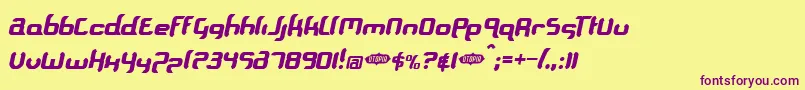 Supersoulfighter Font – Purple Fonts on Yellow Background