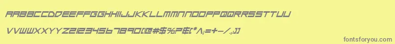 フォントLowGunScreenBoldItalic – 黄色の背景に灰色の文字