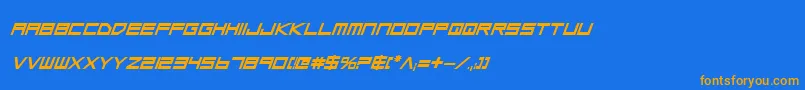 LowGunScreenBoldItalic Font – Orange Fonts on Blue Background