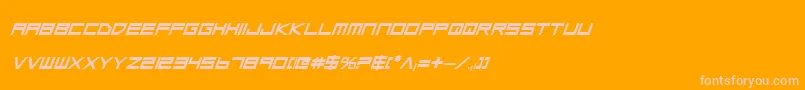 LowGunScreenBoldItalic-Schriftart – Rosa Schriften auf orangefarbenem Hintergrund