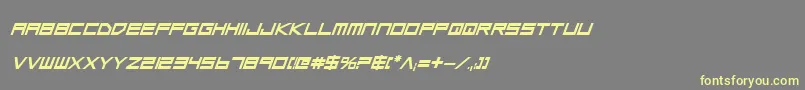 LowGunScreenBoldItalic Font – Yellow Fonts on Gray Background