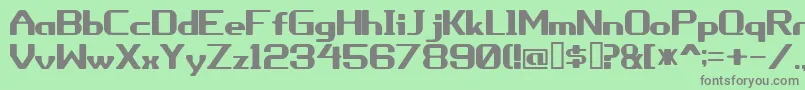 フォントPorythm – 緑の背景に灰色の文字