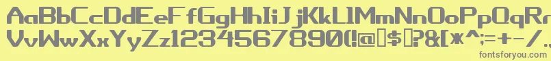 フォントPorythm – 黄色の背景に灰色の文字