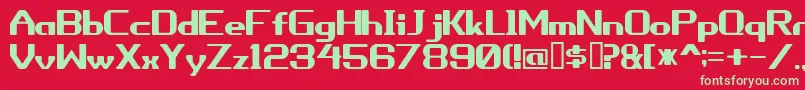 フォントPorythm – 赤い背景に緑の文字