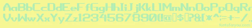 フォントPorythm – 黄色い背景に緑の文字