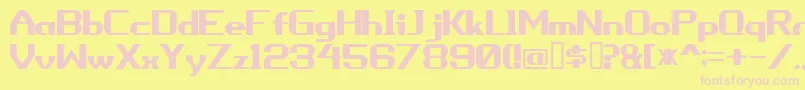 Porythm-fontti – vaaleanpunaiset fontit keltaisella taustalla