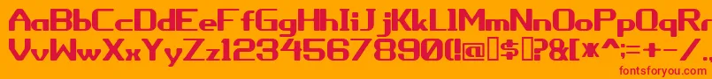 フォントPorythm – オレンジの背景に赤い文字