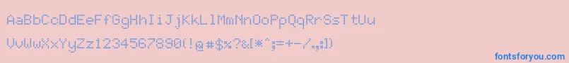 JdLcdRounded Font – Blue Fonts on Pink Background