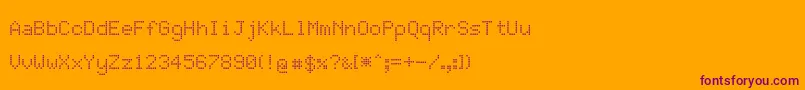 JdLcdRounded-Schriftart – Violette Schriften auf orangefarbenem Hintergrund